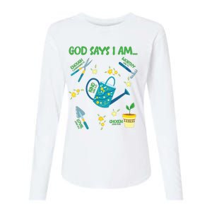 God Says I Am Gardening Lover Women Christian Womens Cotton Relaxed Long Sleeve T-Shirt