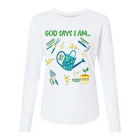 God Says I Am Gardening Lover Women Christian Womens Cotton Relaxed Long Sleeve T-Shirt