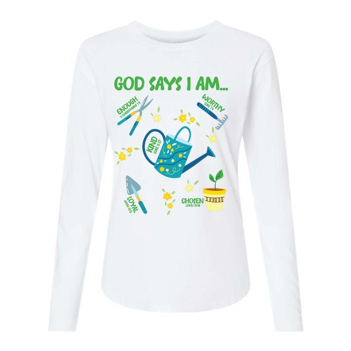 God Says I Am Gardening Lover Women Christian Womens Cotton Relaxed Long Sleeve T-Shirt