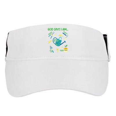 God Says I Am Gardening Lover Women Christian Adult Drive Performance Visor