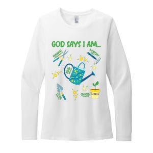 God Says I Am Gardening Lover Women Christian Womens CVC Long Sleeve Shirt