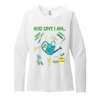 God Says I Am Gardening Lover Women Christian Womens CVC Long Sleeve Shirt