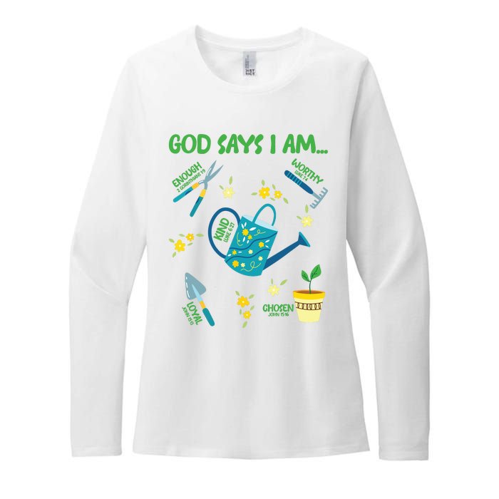 God Says I Am Gardening Lover Women Christian Womens CVC Long Sleeve Shirt