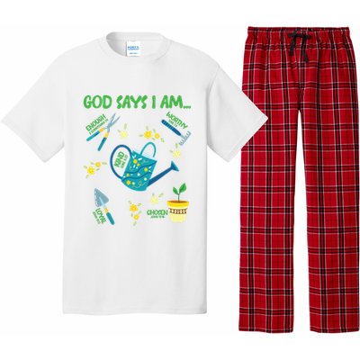 God Says I Am Gardening Lover Women Christian Pajama Set