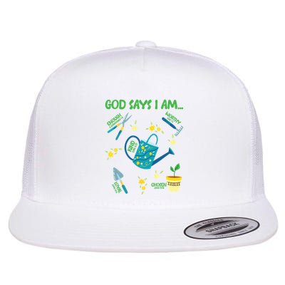 God Says I Am Gardening Lover Women Christian Flatbill Hat