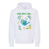 God Says I Am Gardening Lover Women Christian Premium Hoodie