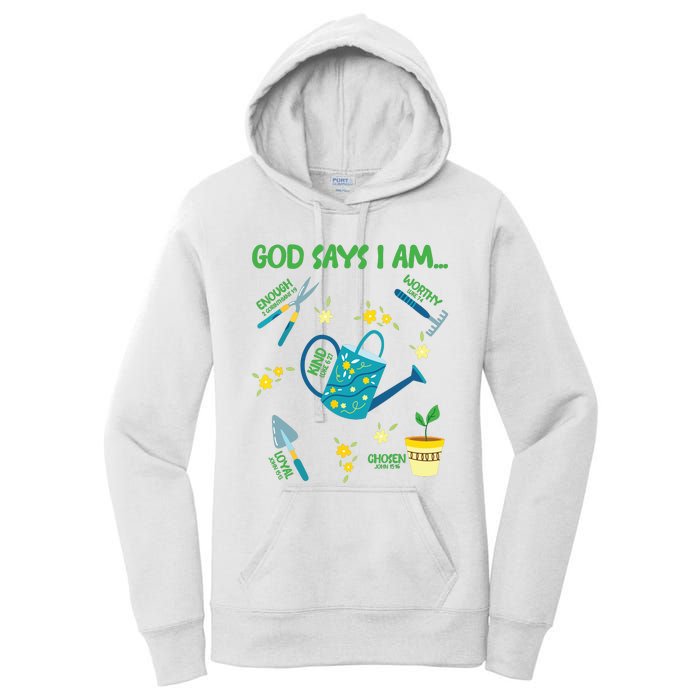 God Says I Am Gardening Lover Women Christian Women's Pullover Hoodie