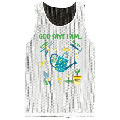 God Says I Am Gardening Lover Women Christian Mesh Reversible Basketball Jersey Tank