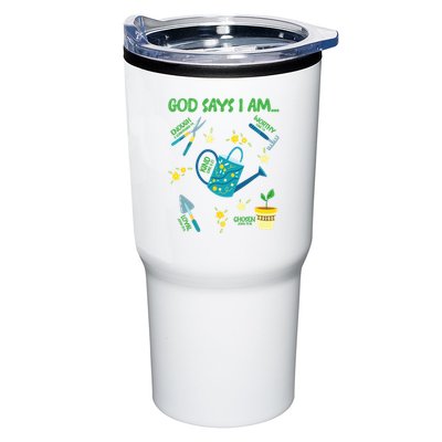 God Says I Am Gardening Lover Women Christian Tumbler