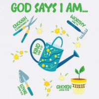 God Says I Am Gardening Lover Women Christian Baby Bodysuit
