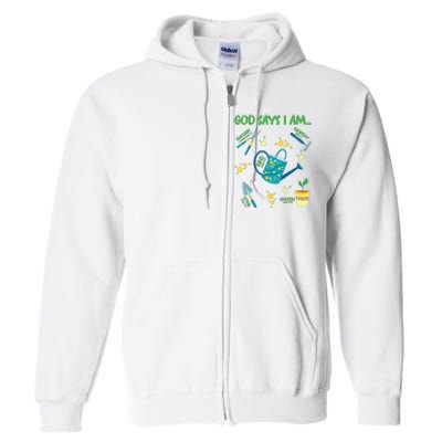 God Says I Am Gardening Lover Women Christian Full Zip Hoodie