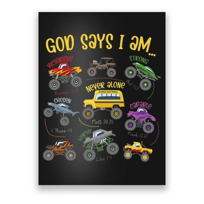 God Says I Am Construction Bible Verse Truck Poster