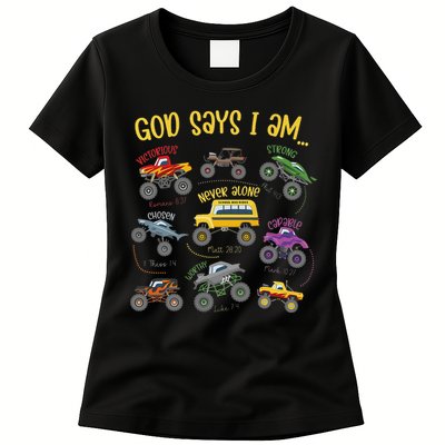 God Says I Am Construction Bible Verse Truck Womens T-Shirt