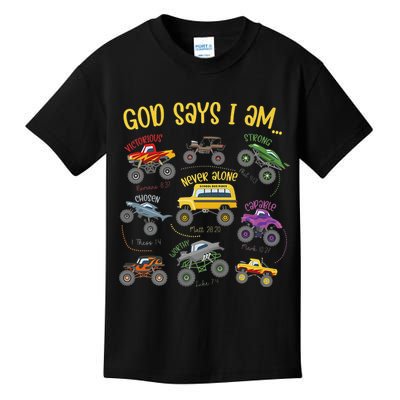 God Says I Am Construction Bible Verse Truck Kids T-Shirt