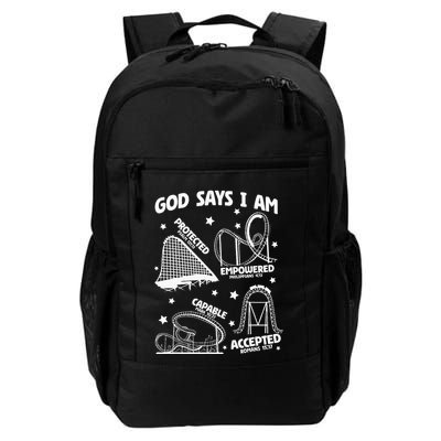 God Says I Am Roller Coaster Lover Christian Backpack