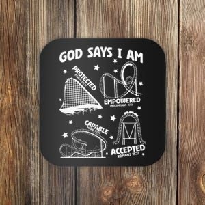 God Says I Am Roller Coaster Lover Christian Coaster