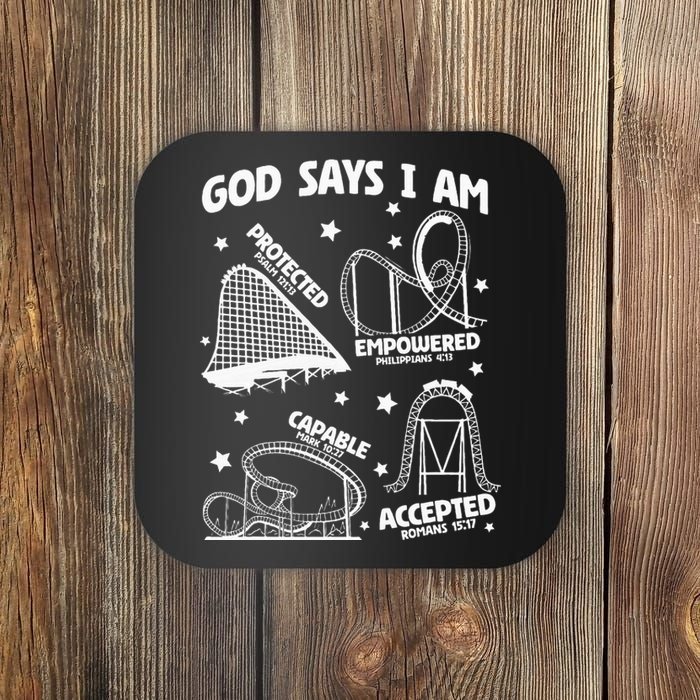 God Says I Am Roller Coaster Lover Christian Coaster