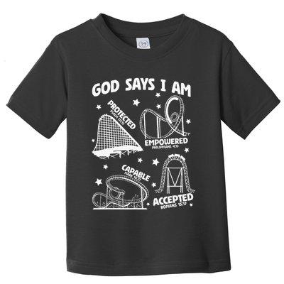 God Says I Am Roller Coaster Lover Christian Toddler T-Shirt