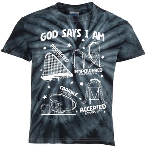 God Says I Am Roller Coaster Lover Christian Kids Tie-Dye T-Shirt