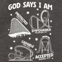 God Says I Am Roller Coaster Lover Christian Vector Backpack