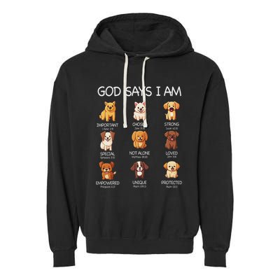 God Says I Am Cute Dogs Bible Verse Christian Garment-Dyed Fleece Hoodie