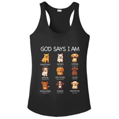 God Says I Am Cute Dogs Bible Verse Christian Ladies PosiCharge Competitor Racerback Tank