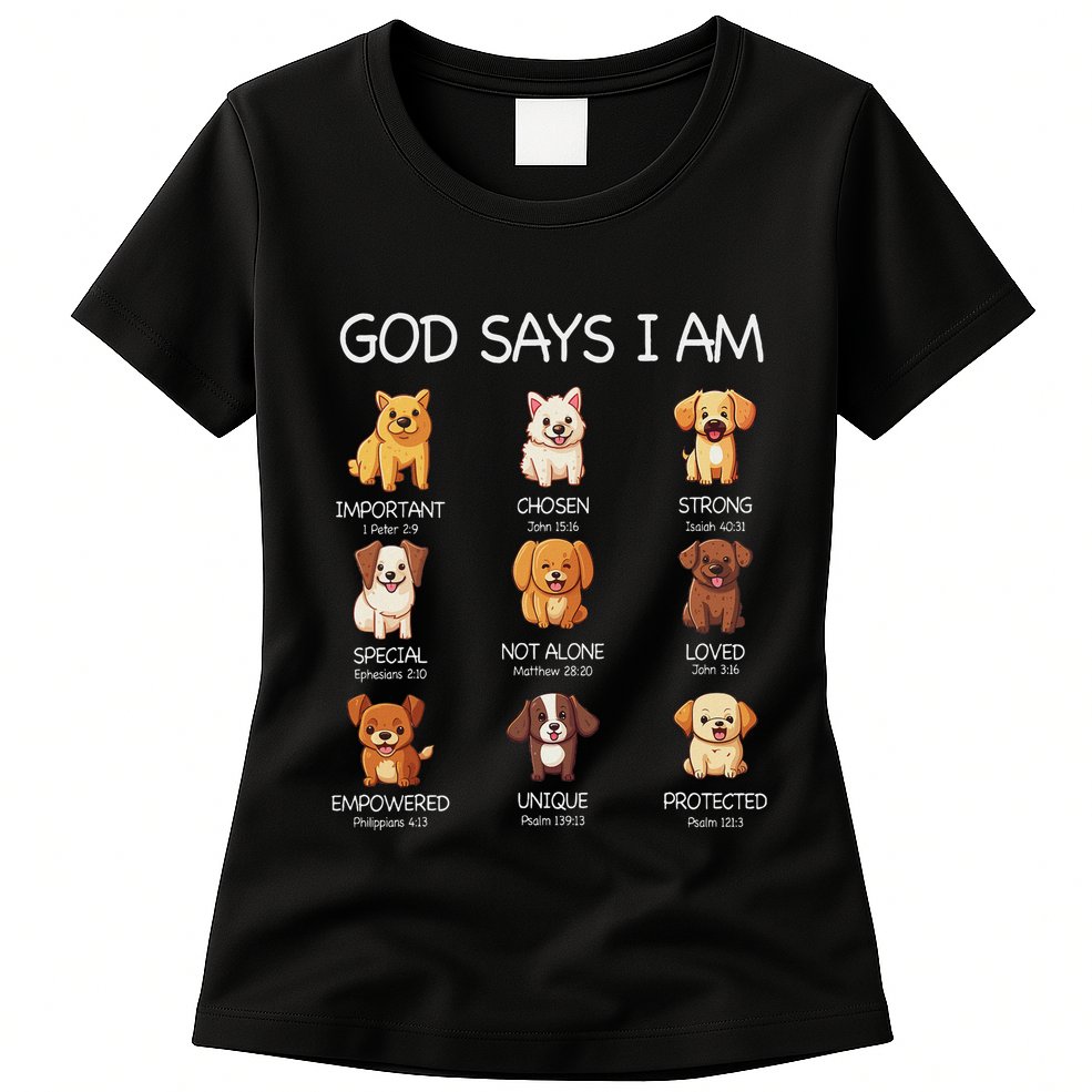 God Says I Am Cute Dogs Bible Verse Christian Womens T-Shirt