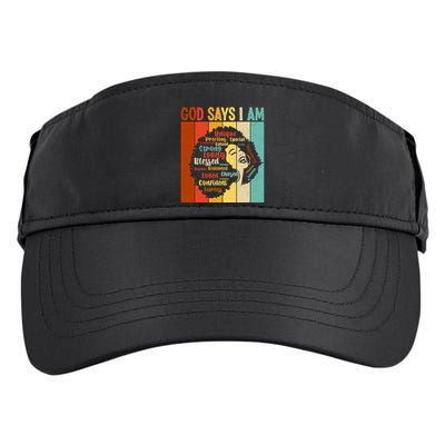 God Says I Am Black Woman Stylish Afro Adult Drive Performance Visor