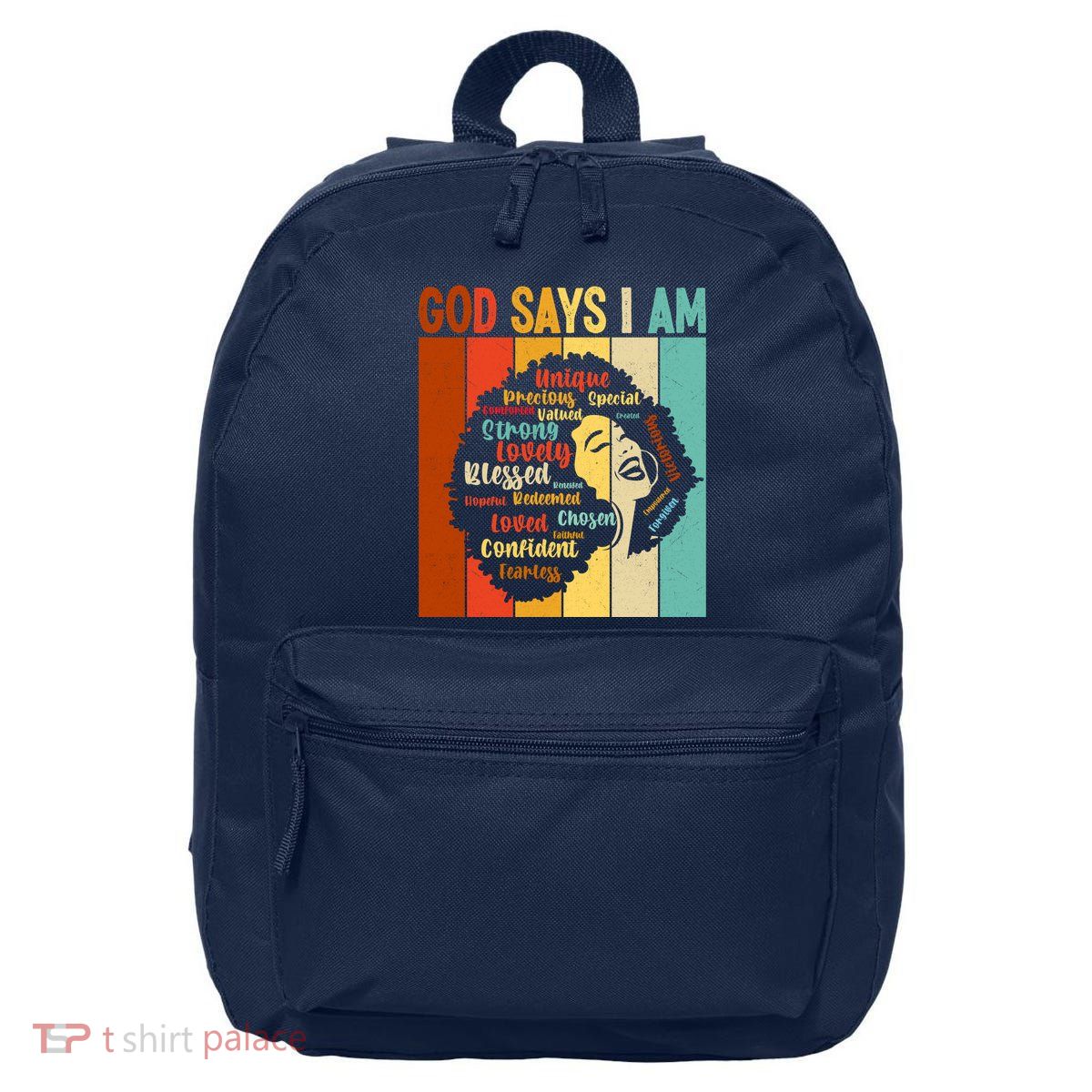 God Says I Am Black Woman Stylish Afro 16 in Basic Backpack