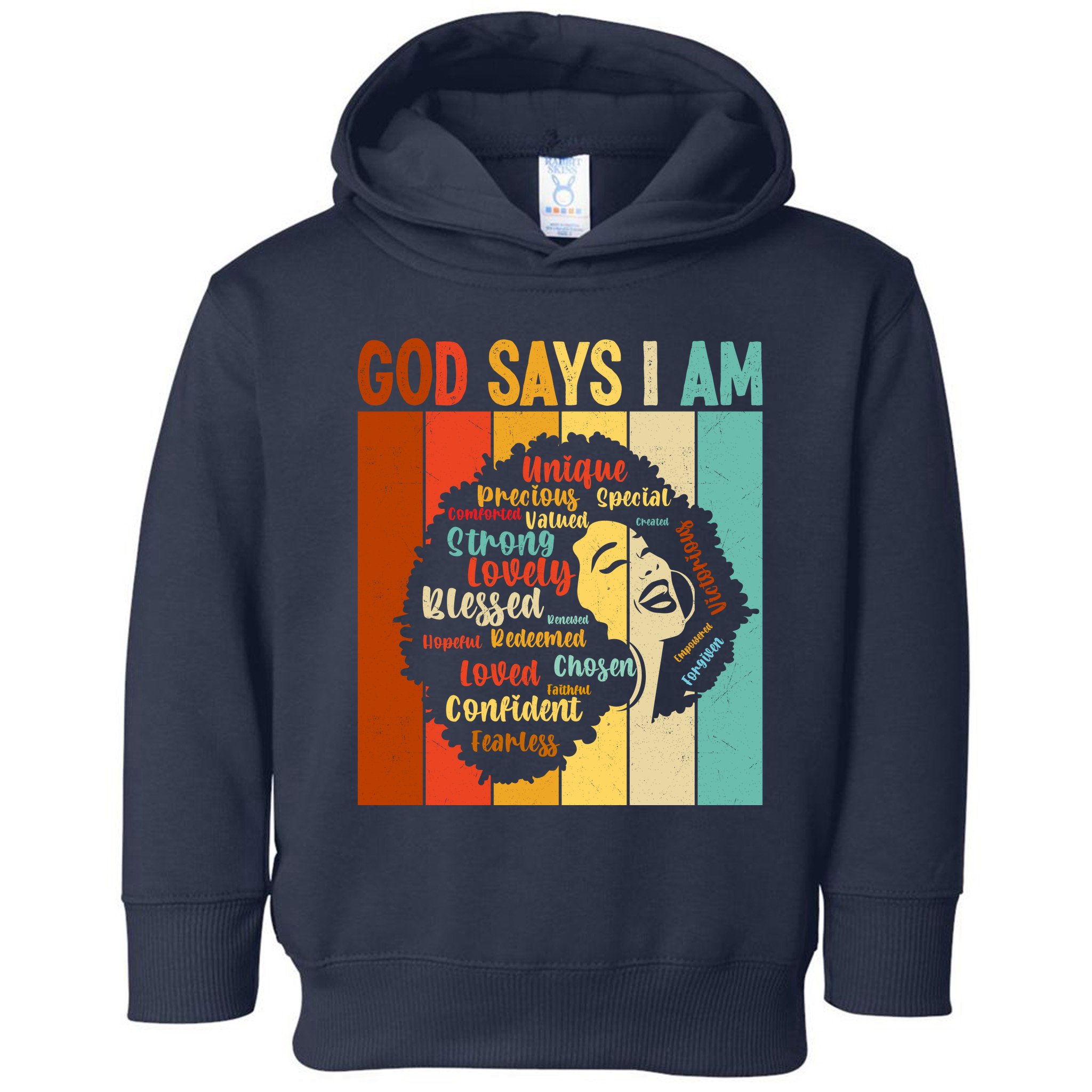 God Says I Am Black Woman Stylish Afro Toddler Hoodie