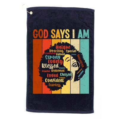 God Says I Am Black Woman Stylish Afro Golf Towel