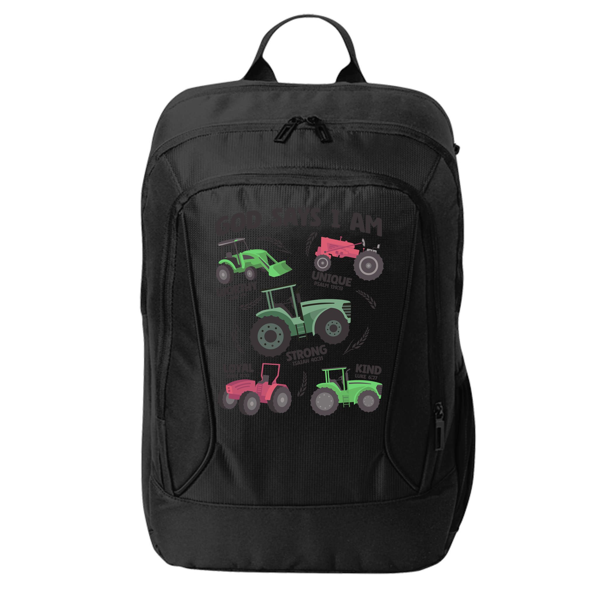 God Says I Am Tractor Lover Christian City Backpack