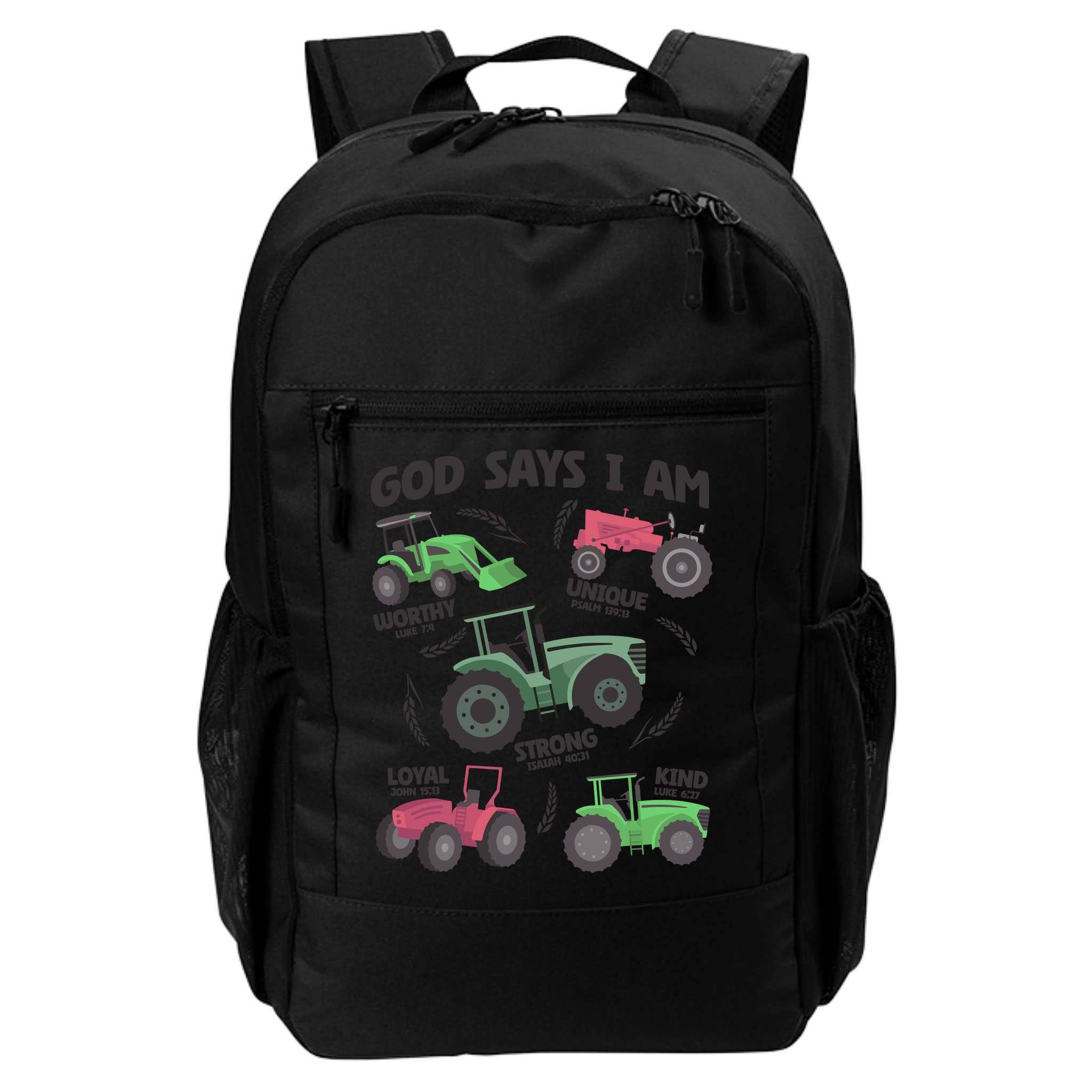 God Says I Am Tractor Lover Christian Backpack
