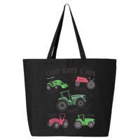 God Says I Am Tractor Lover Christian 25L Jumbo Tote