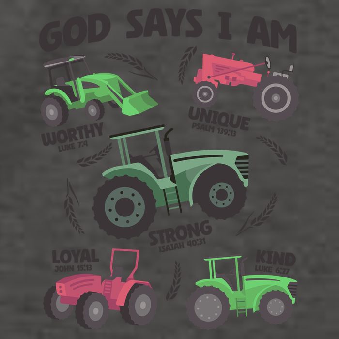 God Says I Am Tractor Lover Christian Vector Backpack