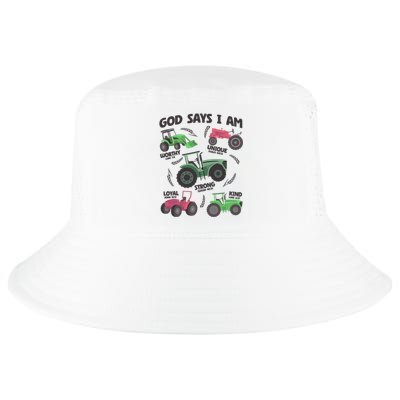 God Says I Am Tractor Lover Christian Cool Comfort Performance Bucket Hat