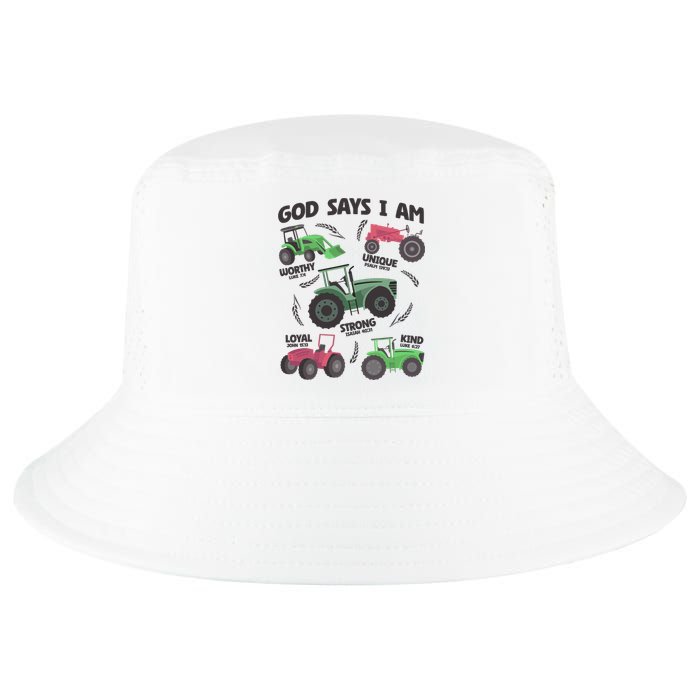 God Says I Am Tractor Lover Christian Cool Comfort Performance Bucket Hat