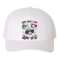 God Says I Am Tractor Lover Christian Yupoong Adult 5-Panel Trucker Hat