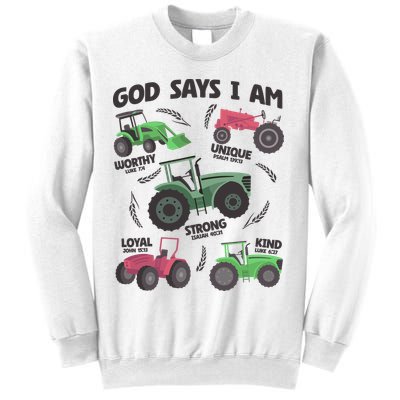 God Says I Am Tractor Lover Christian Sweatshirt