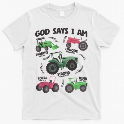 God Says I Am Tractor Lover Christian T-Shirt