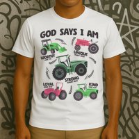 God Says I Am Tractor Lover Christian T-Shirt