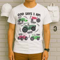 God Says I Am Tractor Lover Christian T-Shirt