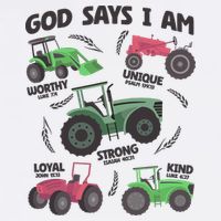 God Says I Am Tractor Lover Christian Sustainable Bucket Hat