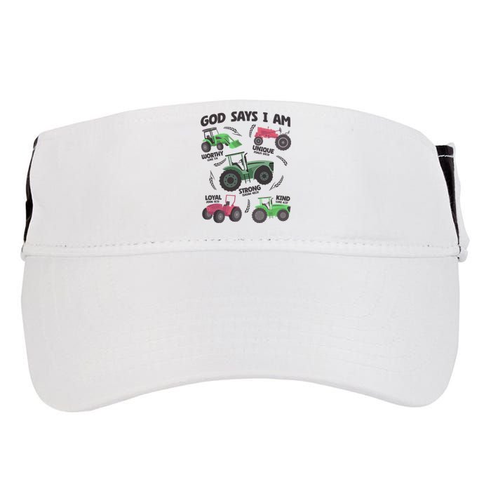 God Says I Am Tractor Lover Christian Adult Drive Performance Visor