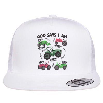 God Says I Am Tractor Lover Christian Flatbill Hat