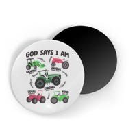 God Says I Am Tractor Lover Christian Magnet