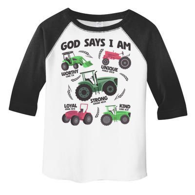 God Says I Am Tractor Lover Christian Toddler Fine Jersey T-Shirt
