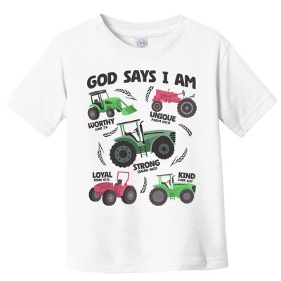 God Says I Am Tractor Lover Christian Toddler T-Shirt