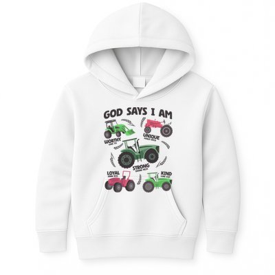 God Says I Am Tractor Lover Christian Kids Hoodie