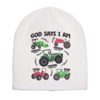 God Says I Am Tractor Lover Christian Short Acrylic Beanie